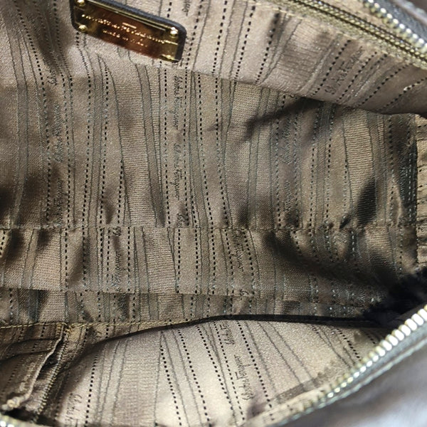 Quilted Calfskin Top Handle Bag Brown
