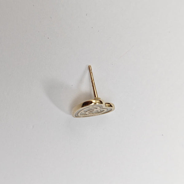 Metal White Stud Earrings