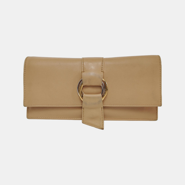 Leather Wallet Beige