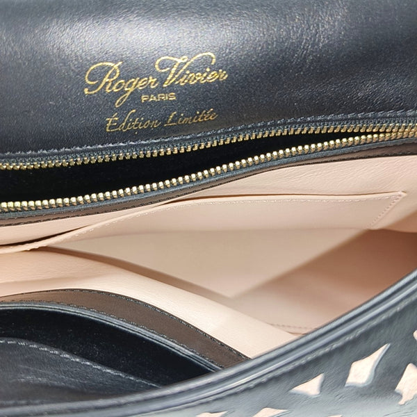 Leather Top Handle Bag Black