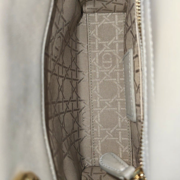 Lady Dior Mini Cannage Lambskin Gray
