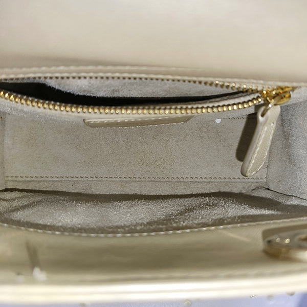 Lady Dior Mini Quilted Lambskin Beige