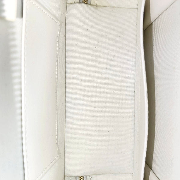 Quilted Grained Calfskin Shoulder Bag White