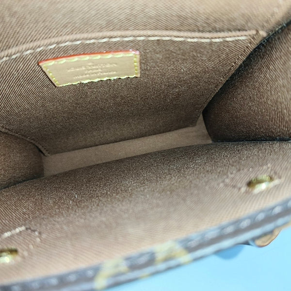 SAC PLAT Mini Monogram Coated Canvas Brown