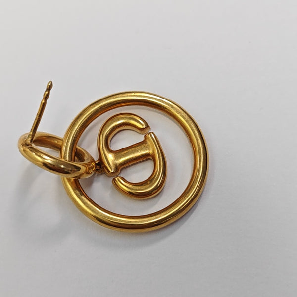 Petit CD Metal Gold Stud Earrings