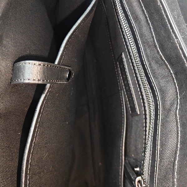 Coated Canvas Crossbody Bag Large Black
