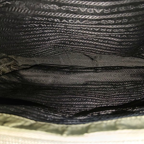 Nylon Top Handle Bag Brown