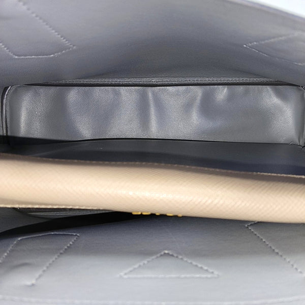 Double Medium Saffiano Calfskin Beige