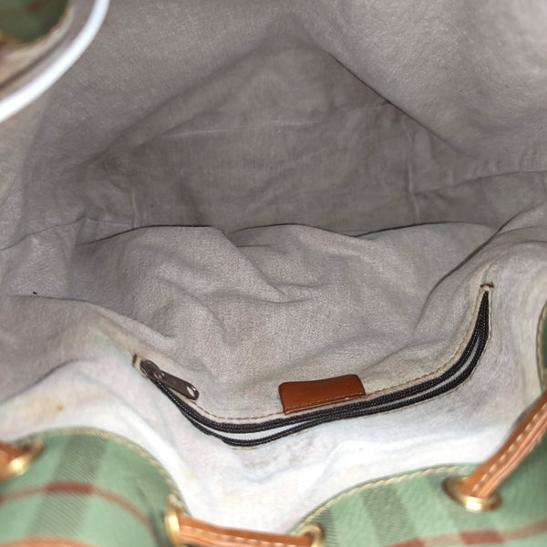 Coated Canvas Bucket Bag Green