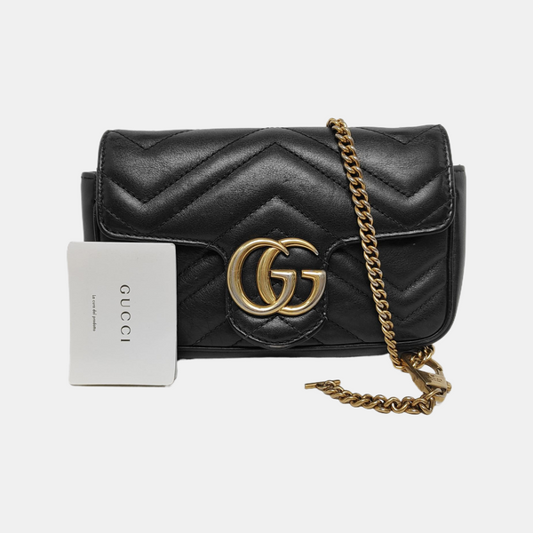 GG Marmont Mini Quilted Calfskin Black