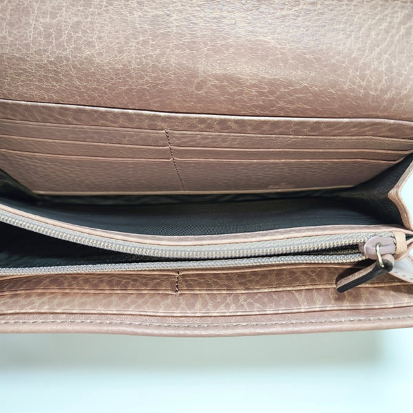 Sukey Monogram Calfskin Beige Wallet