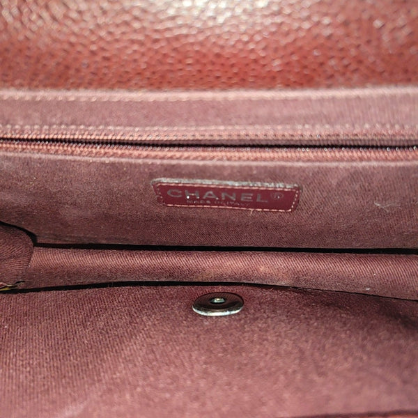 Quilted Grained Calfskin Shoulder Bag Red