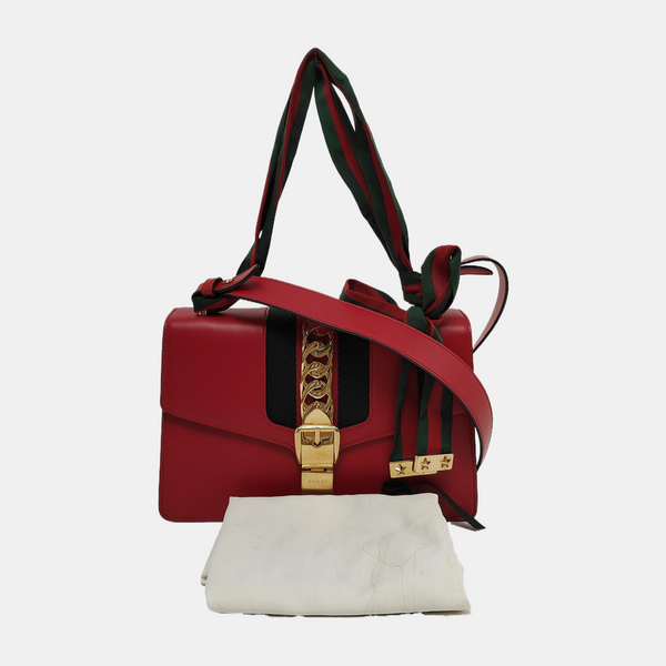 Authenticated pre-owned Sylvie Small Calfskin Red - Shoulder Bag at Looply