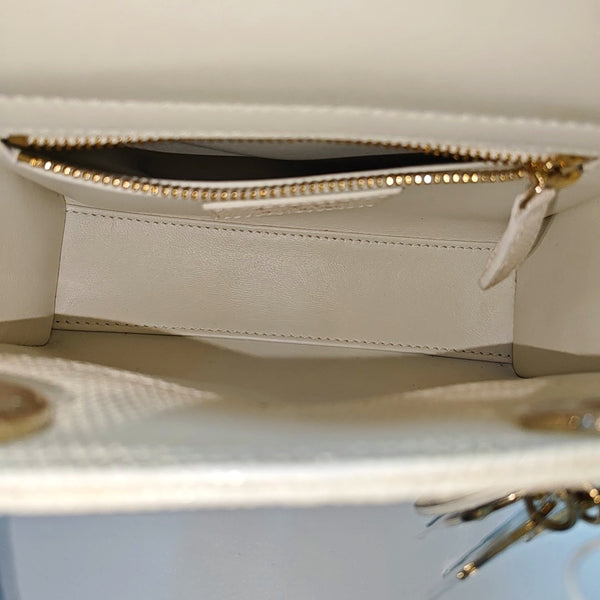 Lady Dior Mini Lizard White