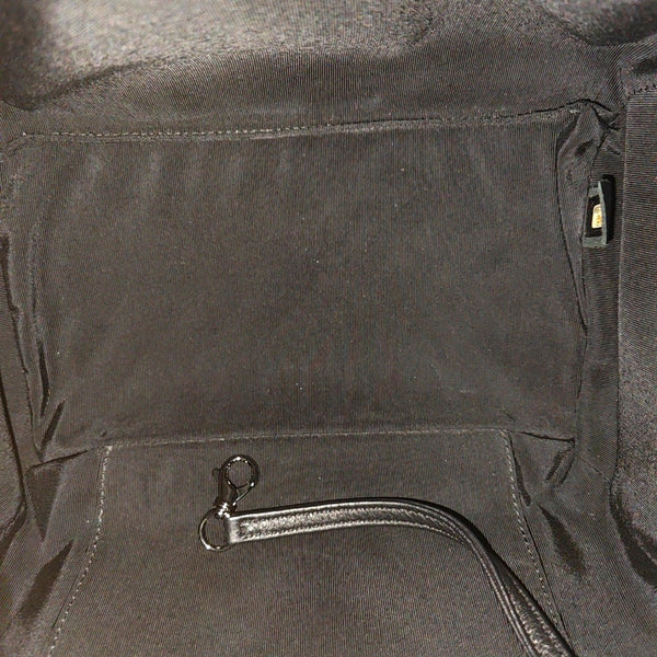 Chevron Deer Leather Shoulder Bag Black