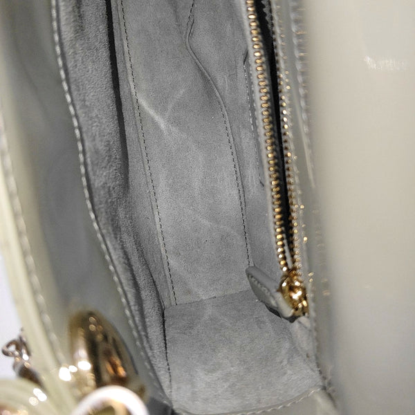 Lady Dior Mini Cannage Patent Leather Green
