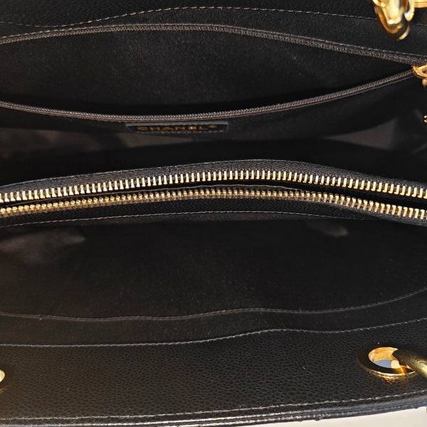 CHANEL GST Extra Large Quilted Grained Calfskin Black