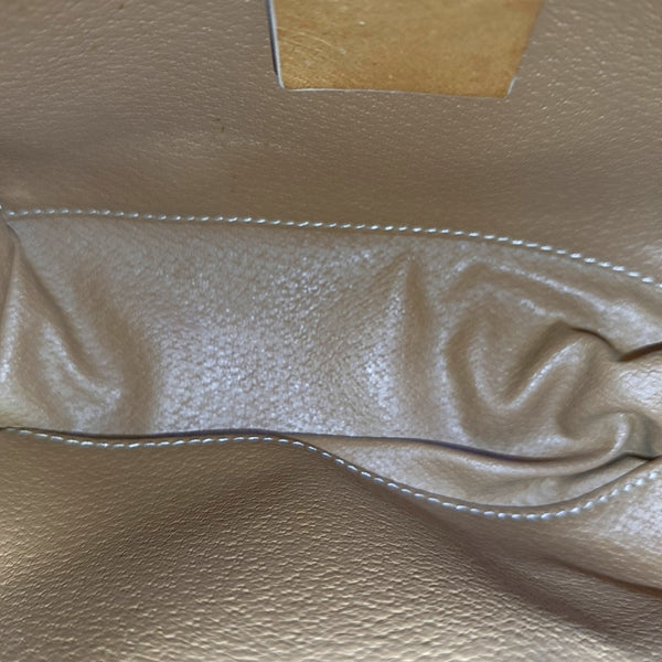 Coated Canvas Clutch Brown