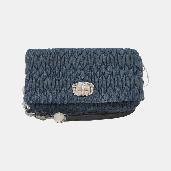 Crystal Quilted Denim Blue