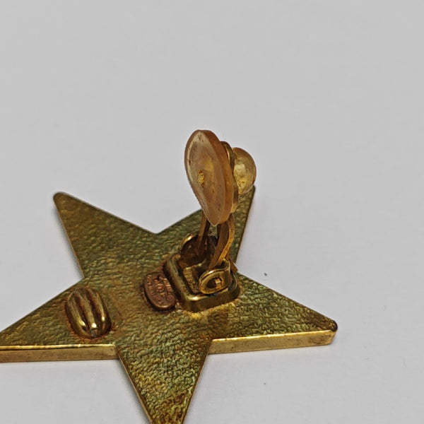 Vintage Metal Gold Clip On Earrings