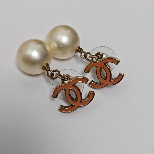 Metal Red Stud Earrings