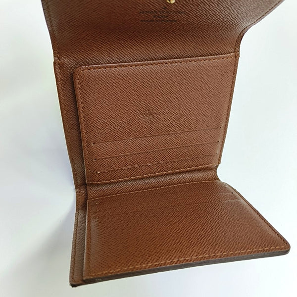 ELISE Monogram Coated Canvas Brown Wallet