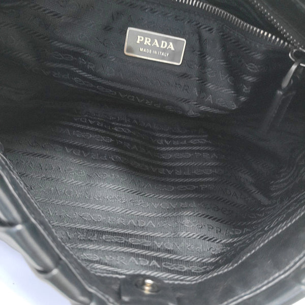 Leather Top Handle Bag Black