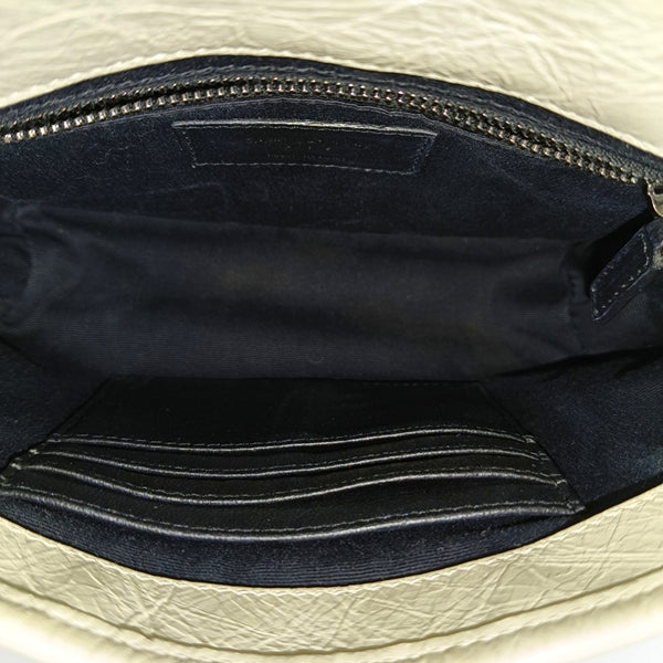 NIKI Mini Chevron Calfskin White