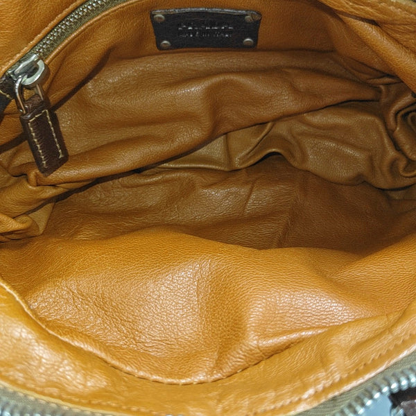 Leather Top Handle Bag Brown