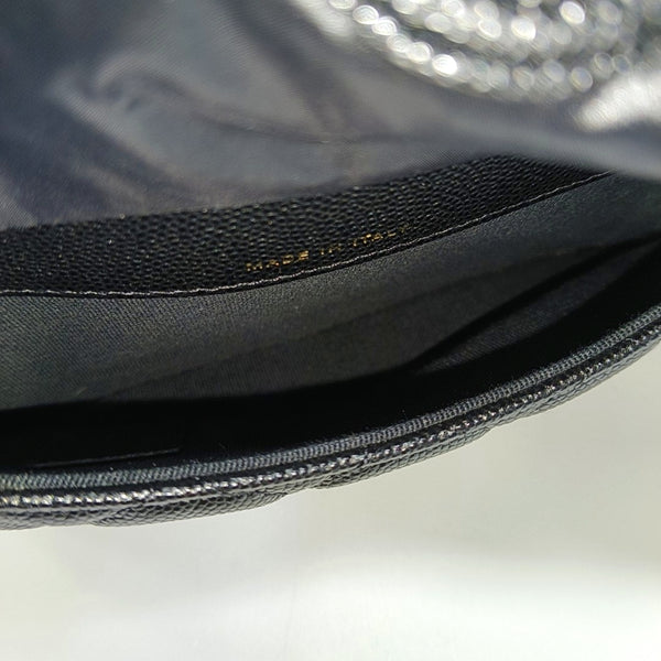 Quilted Grained Calfskin Shoulder Bag Black