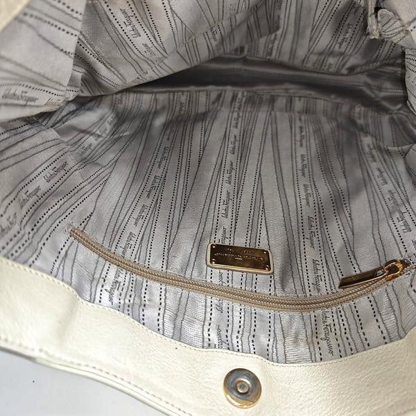 Leather Shoulder Bag White