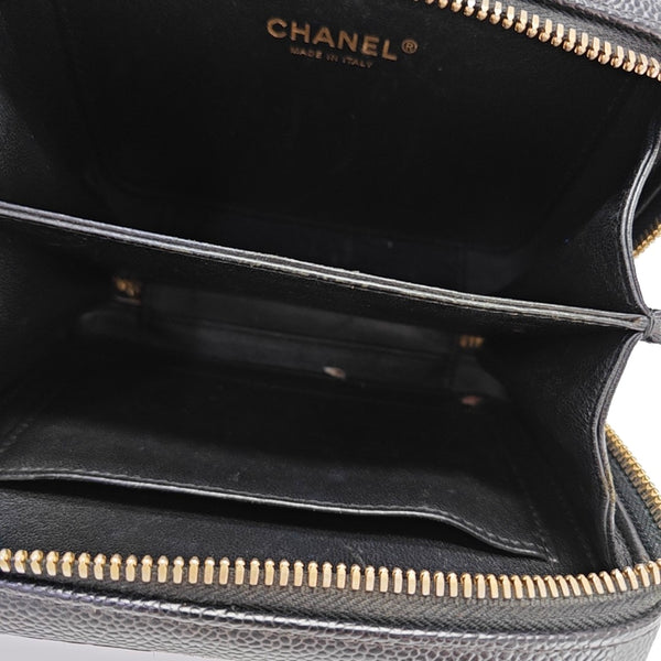 FILIGREE Small Quilted Grained Calfskin Black