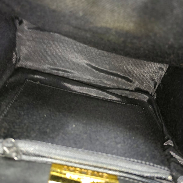 Calfskin Top Handle Bag Black