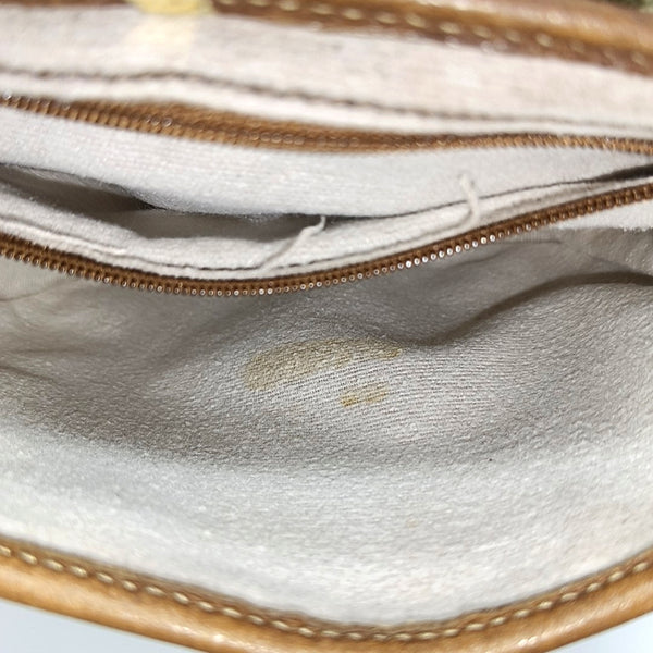 Coated Canvas Shoulder Bag Beige