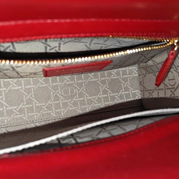 Lady Dior Small Cannage Lambskin Red
