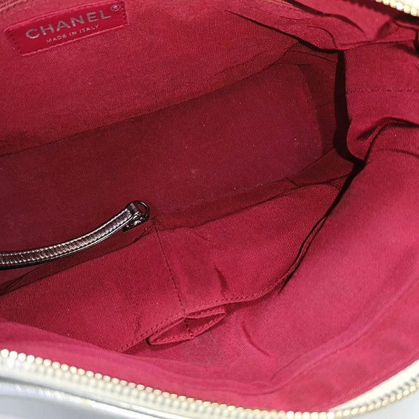 Authenticated pre-owned GABRIELLE Medium Quilted Calfskin Silver - Shoulder Bag at Looply