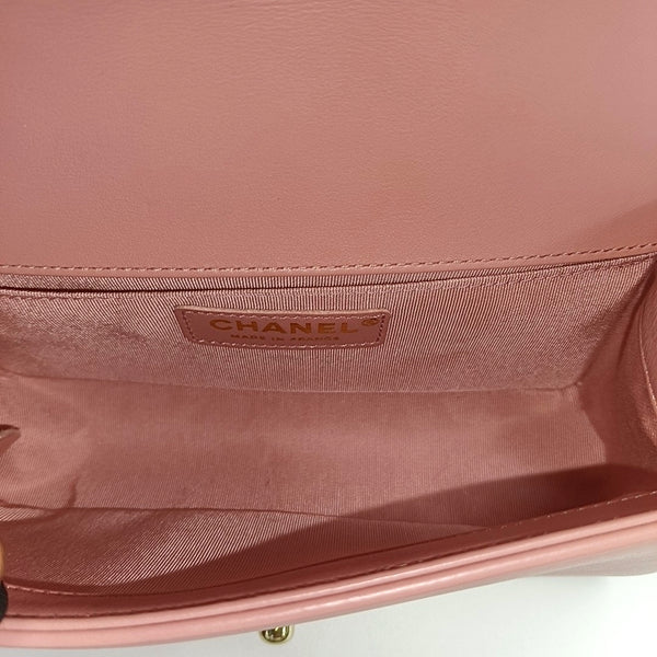 BOY CHANEL Small Quilted Calfskin Pink