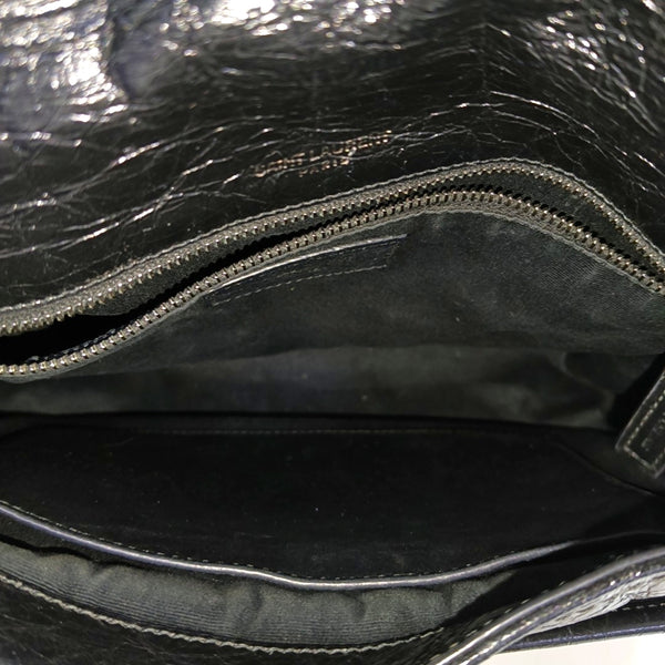 NIKI Medium Chevron Calfskin Black