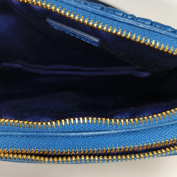Quilted Lambskin Top Handle Bag Blue