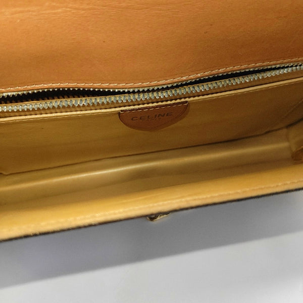 Coated Canvas Shoulder Bag Brown