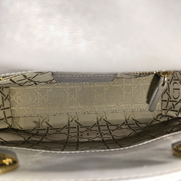 Authenticated pre-owned Lady Dior Mini Cannage Lambskin Gray - Tote Bag at Looply