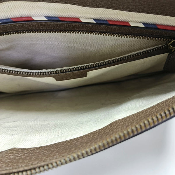 Monogram Coated Canvas Clutch Beige