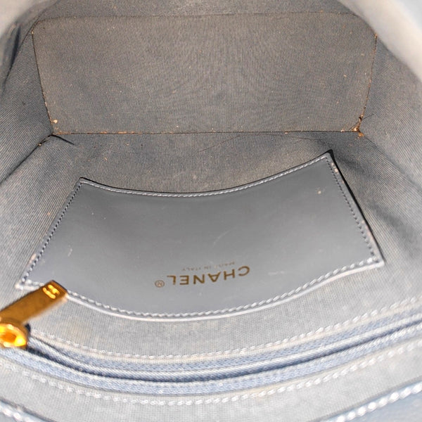 Quilted Grained Calfskin Backpack Blue