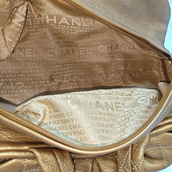 Quilted Deer Leather Gold