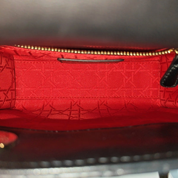 Lady Dior Mini Cannage Lambskin Black