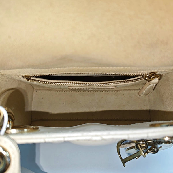 Lady Dior Mini Cannage Lambskin White