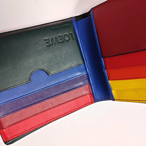 Rainbow Calfskin Blue Wallet