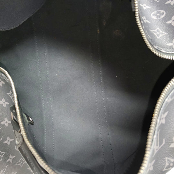 KEEPALL 55 Monogram Coated Canvas Black