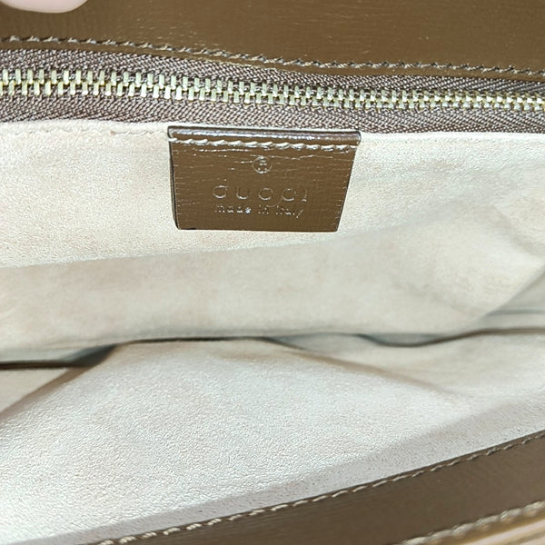Horsebit 1955 Medium Monogram Coated Canvas Beige
