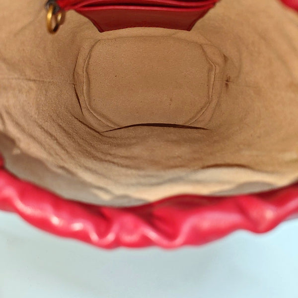 Authenticated pre-owned GG Marmont Mini Quilted Calfskin Red - Bucket Bag at Looply